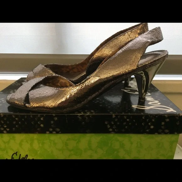 Sam Edelman metallic kitten heel slingback - Picture 3 of 6